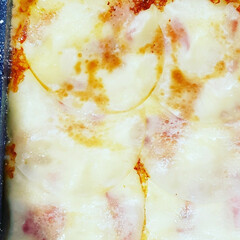 おうちごはん/ランチ 餃子の皮にトマト🍅＆チーズ挟んだピザもど…(1枚目)