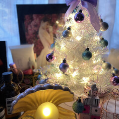 シェル ランプ ホワイト francfranc(その他キッチン、日用品、文具)を使ったクチコミ「クリスマス！いぇーい🎄🎄🎄」(1枚目)