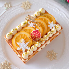 ORANGE/Cafe/cake/sweets/クリスマス/手作りデザート/... 🍊オレンジのミルフィーユ

サクサクパリ…(3枚目)