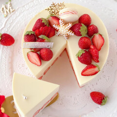 cake/Cafe/STRAWBERRY/cheesecake/sweets/いちごケーキ/... 🍓ホワイトチーズムースケーキ🍰フレジェ風…(3枚目)