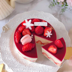 cheesecake/Cafe/cake/sweets/手作りおやつ/手作りお菓子/... 🤍ホワイトチーズムースケーキ❄︎フレジェ…(2枚目)