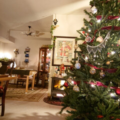 クリスマスツリー/リビング/インテリア/暮らし/おうち時間/第2回リビングインテリア クリスマスツリーをリビングの真ん中に✨🎄…(1枚目)