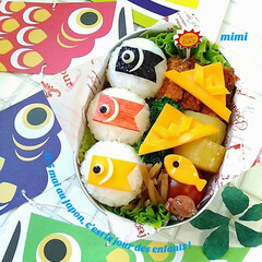 Instagram/グルメ/小学生のお弁当/幼稚園のお弁当/園児のお弁当/子どもが喜ぶお弁当/... Instagramで今も人気の鯉のぼり弁…