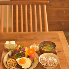 ごはんの時間/おうちカフェ/アラフォー夫婦/二人暮らし/暮らし/おうちごはん/... いつかのお昼ごはん
市販品いろいろ活用し…