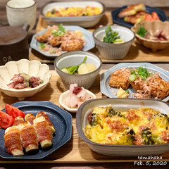 オーブン焼き/肉巻きネギ/おうちごはん/わたしのごはん/夕飯 《昨日の夕飯》
✴︎ブロッコリーとコーン…