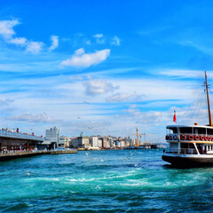 青/海/青空/空/雲/鳥/... トルコ、イスタンブールの港で撮りました！…(1枚目)