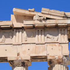 ギリシャ/パルテノン宮殿/青空/エーゲ海/オリンピック/はじめてフォト投稿 パルテノン宮殿の屋根にある彫刻(1枚目)