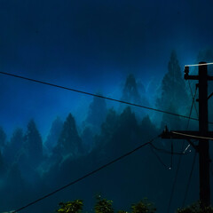 写真/おでかけワンショット 朝イチに山から降りてきた雲と電柱です。対…(1枚目)