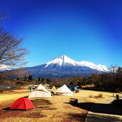 おでかけワンショット/富士山/キャンプ 田貫湖より眺める富士山(1枚目)