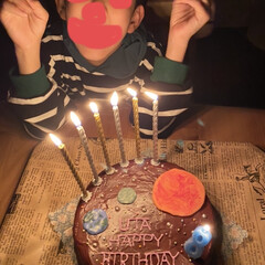 宇宙/誕生日/ケーキ 10/8...息子8歳誕生日おめでとう🎊…(2枚目)
