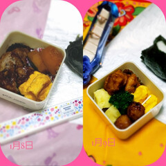 ワンパターン化してる/おにぎり/色味大事/冷凍食品ありがとう/冷凍食品/レトルト/... 昨日から子供のお弁当開始だったのに
ス…