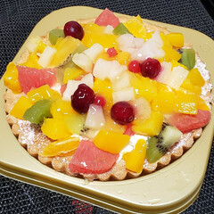カット失敗/フルーツタルト/食後のデザート 食後のデザート
スーパーで買った贅沢フル…