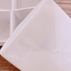 汎用性あり/蓋付きボックス/折り紙/ハンドメイド/収納/雑貨/... 正方形の紙3枚で仕切りつきボックスを作り…(2枚目)