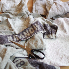 小掃除/バスタオル/再利用/ぞうきん/お片付け 昨日の午後は、使わなくなったバスタオルを…(1枚目)