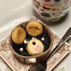スイーツ/手作り/くまちゃん/カップケーキ/ありがとう 可愛いでしょ〜😍
これね、職場の社員くん…