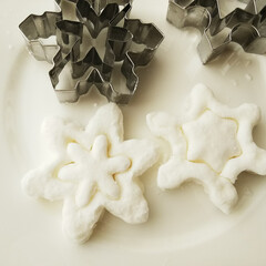 冬/マシュマロ/クッキーカッター 新しく雪の結晶の形をしたクッキーカッター…(1枚目)