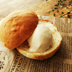 アイスサンド/白ごま/アイスクリーム/パン/令和元年フォト投稿キャンペーン ひとつ前に載せたアイスクリームは、パンに…(1枚目)