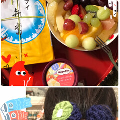 命を守るステイホーム🏠/ヘアゴム/本日のお昼 今日のお昼はシウマイ弁当❣️
フルーツの…