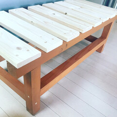 杉材/ベンチ/DIY 杉の角材を使ってベンチを作りました♪
脚…(1枚目)